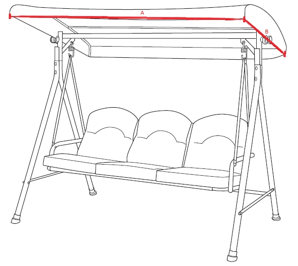 Gazebo Spare Parts Ltd Canopy For Curved Swing Hammock - 197cm X 125cm 4 Gazebo Spare Parts Ltd Canopy For Curved Swing Hammock - 197cm X 125cm